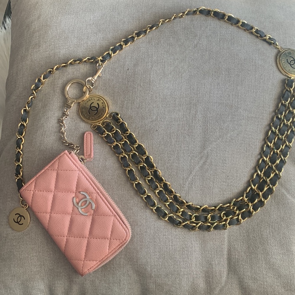 Chanel 31 rue cambon  Paris chain belt with Chanel coin keychain removable set